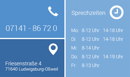 Telefon 07141 86720, Ludwigsburg-Oßweil, Sprechzeiten